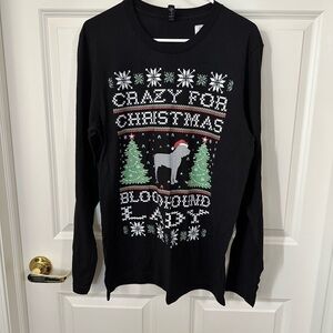 Christmas Bloodhound Long Sleeve Shirt Size L